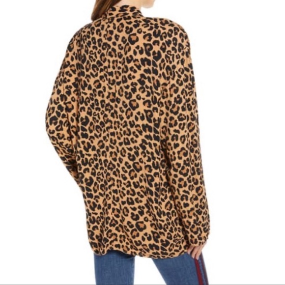 Treasure and Bond Leopard Print Open Front Cardigan - Picture 3 of 10